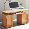 Modern Desk, MDF With Sliding Keyboard Tray, 3-Storage Drawer, 1-Cabinet, Beige DL Modern