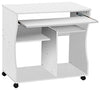 Modern Desk, Particle Board With Keyboard Tray and 2-Open Shelf, White DL Modern