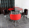 Modern Dining Set with Tempered Glass Table with 4 Comfy Cushioned Chairs DL Modern