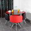 Modern Dining Set with Tempered Glass Table with 4 Comfy Cushioned Chairs DL Modern