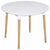 Modern Dining Table, White Solid Wooden Top and Oak Finished Wooden Legs DL Contemporary