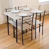 Modern Dinner Table and Chairs, Solid Wood, Steel Frame, Charcoal, 5-Piece Set DL Modern