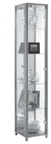Modern Display Cabinet, Single Glass Door and 4 Moveable Glass Shelves DL Modern