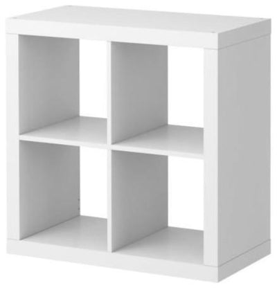 Modern Display Shelving Unit in White Painted MDF with 4 Open Compartments DL Modern