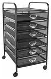 Modern Drawer Cart in Steel Wiremesh with 6 Drawers and 4 Castor Wheels DL Modern