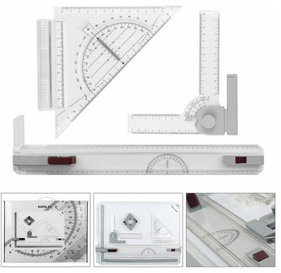 Modern Drawing Board, Plastic With 2 Parallel Rulers and 2 Corner Clips DL Modern