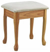 Modern Dressing Table Stool, Solid Wood, Padded Seat and Storage Space, Oak DL Modern