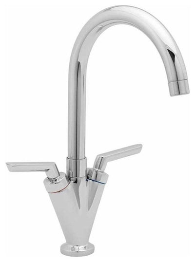 Modern Dual Lever Kitchen Sink-Bathroom Basin Mixer Tap, Chrome Plated Finish DL Modern
