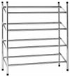 Modern Extendable Shoe Rack with Chrome Plated Frame with 4 Open Shelves DL Modern