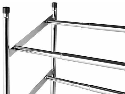 Modern Extendable Shoe Rack with Chrome Plated Frame with 4 Open Shelves DL Modern