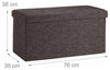 Modern Foldable Ottoman Upholstered, Brown Linen Fabric With Removable Lid DL Modern