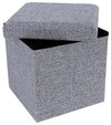 Modern Folding Ottoman Storage Box Upholstered in Linen Fabric on MDF Frame DL Modern