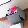 Modern Folding Ottoman Storage Box Upholstered in Linen Fabric on MDF Frame DL Modern