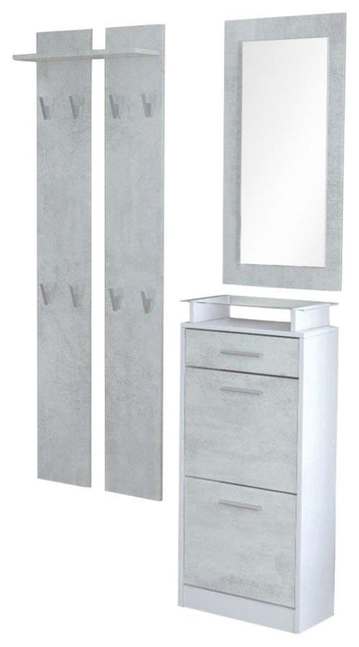 Modern Furniture Wardrobe Set, MDF With Shoe Cabinet Wardrobe Panel and Mirror, DL Modern
