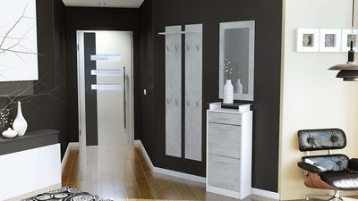 Modern Furniture Wardrobe Set, MDF With Shoe Cabinet Wardrobe Panel and Mirror, DL Modern