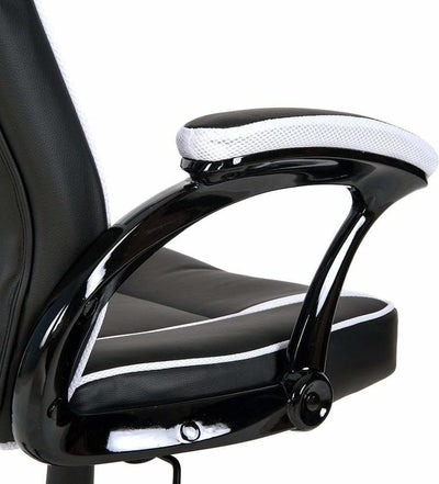 Modern High Backed Chair Upholstered, Black Faux Leather, Swivel Design DL Modern