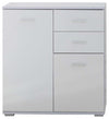 Modern High Gloss Chest of  3 Drawer with Door and Inner Shelf for extra Storage DL Modern