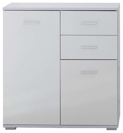 Modern High Gloss Chest of  3 Drawer with Door and Inner Shelf for extra Storage DL Modern