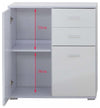 Modern High Gloss Chest of  3 Drawer with Door and Inner Shelf for extra Storage DL Modern