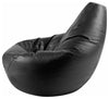 Modern Highback Bean Bag Upholstered, Faux Leather for Ultimate Comfort, Black DL Modern