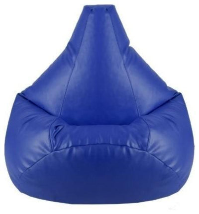Modern Highback Bean Bag Upholstered, Faux Leather for Ultimate Comfort, Blue DL Modern