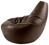 Modern Highback Bean Bag Upholstered, Faux Leather for Ultimate Comfort, Brown DL Modern