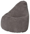 Modern Highback Bean Bag Upholstered, Soft Fabric, Great for Comfort, Grey DL Modern