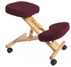 Modern Kneeling Chair With Solid Pine Wood and Burgundy Padded Cushions DL Modern