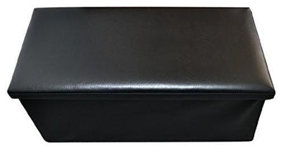 Modern Large Ottoman in Black Faux Leather Perfect for extra Storage and Comfort DL Modern