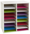 Modern Magazine-Literature Organiser in White Painted MDF with 16 Compartments DL Modern