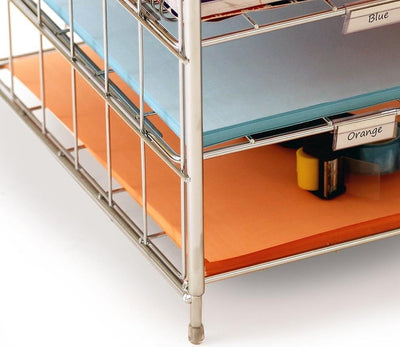 Modern Magazine-Literature Organizer, Steel Wiremesh With 10-Compartment DL Modern