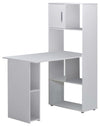 Modern Modular Desk Set, Melamine Wood With Small Cabinet and Open Shelves DL Modern