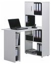 Modern Modular Desk Set, Melamine Wood With Small Cabinet and Open Shelves DL Modern