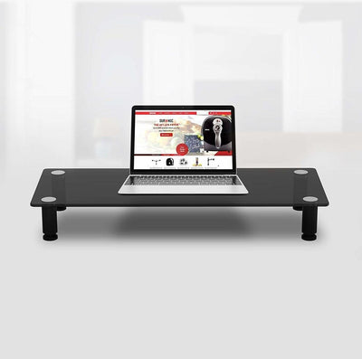 Modern Monitor-Laptop Stand, Tempered Glass With 4 Strong Legs, Black, 70 cm DL Modern