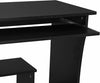 Modern Movable Desk, Black Particle Board With Sliding Keyboard and Shelf DL Modern