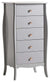 Modern Narrow Chest of 5-Drawer, Grey Finished MDF With Rose Gold Handles DL Modern