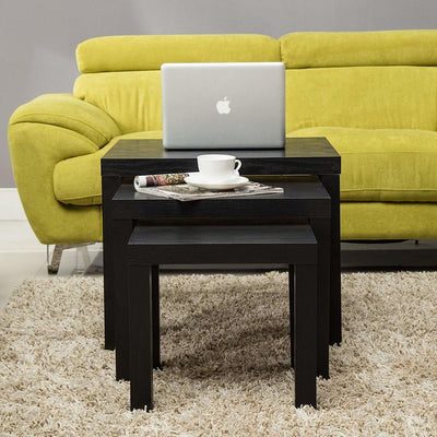 Modern Nesting Coffee Tables in MDF, Square Design, Set of 3 DL Modern