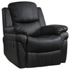 Modern Recliner Chair Upholstered, Bonded Faux Leather, Padded Armrest, Black DL Modern