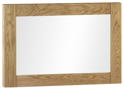 Modern Rectangular Wall Mounted Mirror, Waxed Oak Solid Wood DL Modern