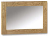 Modern Rectangular Wall Mounted Mirror, Waxed Oak Solid Wood DL Modern