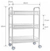 Modern Rolling Cart, Strong Steel Frame and Metal Wire Mesh Open Shelves DL Modern