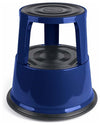 Modern Rolling Step Stool, Steel Metal, 3-Castor Wheels for Easy Movement, Blue DL Modern