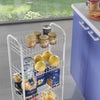 Modern Rolling Trolley Cart, White Finished Steel With 4 Storage Baskets DL Modern