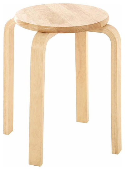 Modern Round Stool in Natural Rubberwood, Suitable for any Room in your Home DL Modern