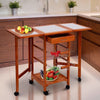 Modern Serving Trolley Cart, Solid Pine Wood With 2 Metal Baskets and Drawer DL Modern