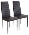 Modern Set of 2 Chairs Black Finished Steel Frame and Faux Leather, Comfortable, DL Modern