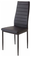 Modern Set of 2 Chairs Black Finished Steel Frame and Faux Leather, Comfortable, DL Modern