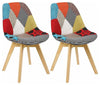Modern Set of 2 Chairs, Solid Wooden Legs and Upholstered Padded Seat DL Modern