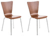 Modern Set of 2 Chairs, Steel Metal Frame and MDF Seat, Brown DL Modern