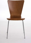 Modern Set of 2 Chairs, Steel Metal Frame and MDF Seat, Brown DL Modern